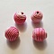 Perle tiss&eacute; en fil 19 mm Rose