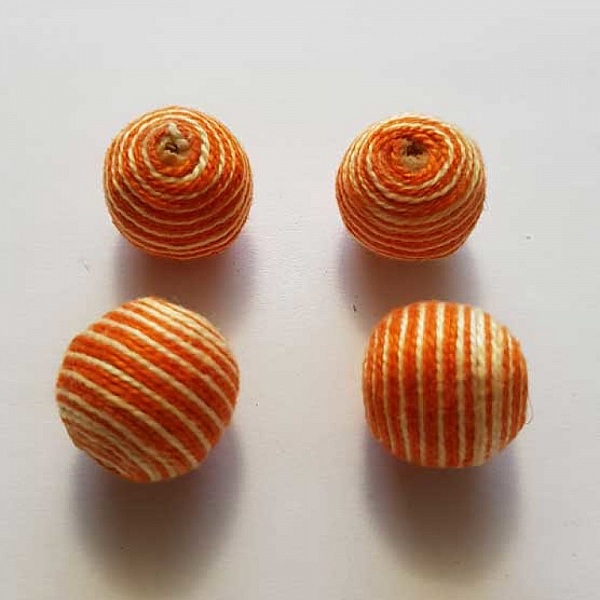 Perle tiss&eacute; en fil 19 mm