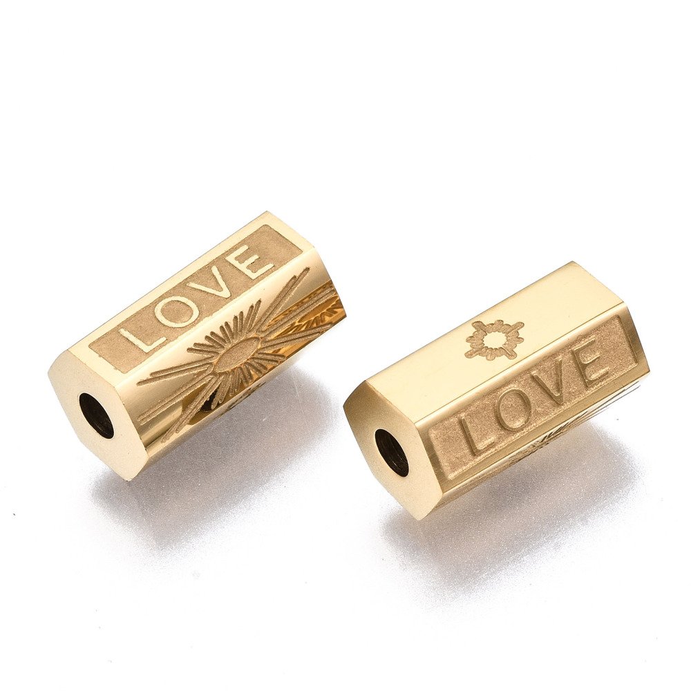 Perle tube 12 mm Love Acier Inoxydable N&deg;05
