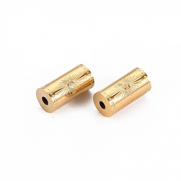 Perle tube 12 mm &eacute;toile Acier Inoxydable N&deg;07