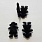 Personnage bomb&eacute; noir feutrine scrapbooking 36mm