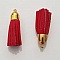 Pompon cuir uni 38 mm N&deg;13 Rouge