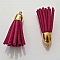Pompon cuir uni 38 mm N&deg;20 Fushia