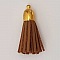 Pompon cuir uni 38 mm N&deg;24 Marron
