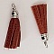 Pompon cuir uni 50 mm N&deg;04 Marron