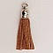 Pompon cuir uni 50 mm N&deg;09 Marron