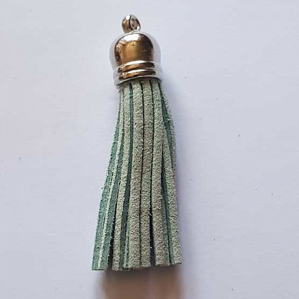 Pompon su&eacute;dine uni 60 mm N&deg;42 Vert Clair