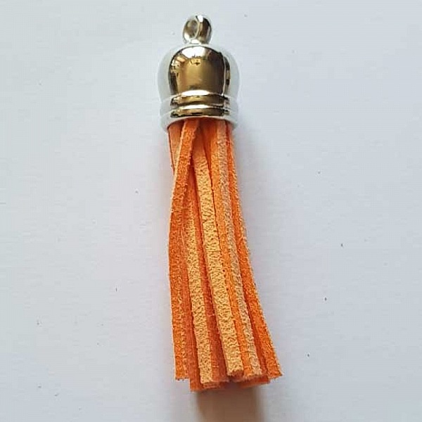 Pompon su&eacute;dine uni 60 mm N&deg;44 Orange