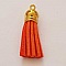 Pompon su&eacute;dine uni 38 mm N&deg;11 Orange 04