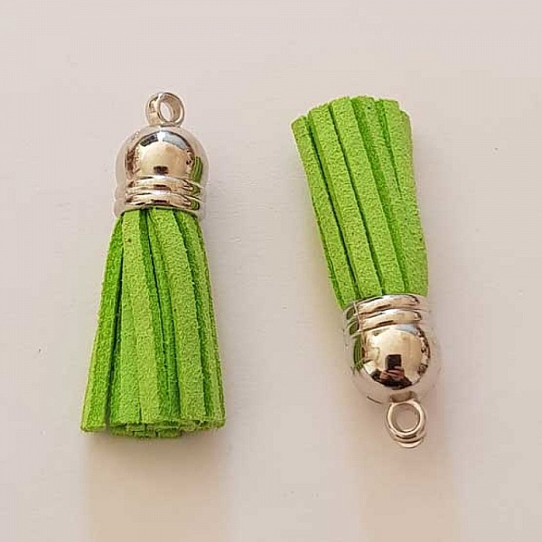 Pompon su&eacute;dine uni 37 mm N&deg;06 Vert