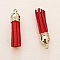Pompon su&eacute;dine uni 37 mm N&deg;07 Rouge