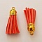 Pompon su&eacute;dine uni 38 mm N&deg;05 Orange 02