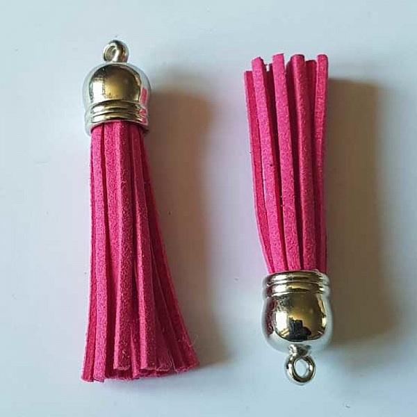 Pompon su&eacute;dine uni 60 mm N&deg;26 Fushia