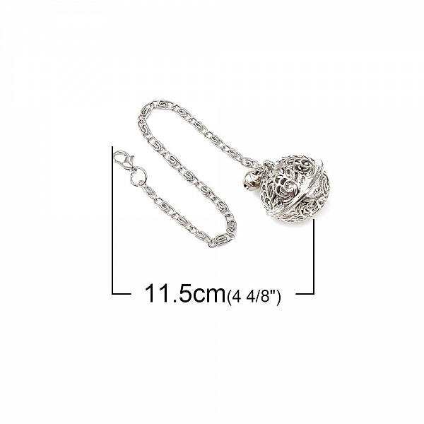 Porte Cl&eacute;s Argent Mat Cloches Fleurs Creuses