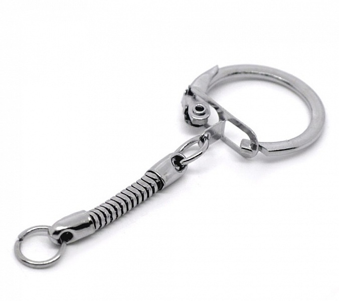 Porte cl&eacute;s argent&eacute; en m&eacute;tal 6 cm