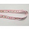 Ruban galon rose de 25 mm avec motifs enfantins.