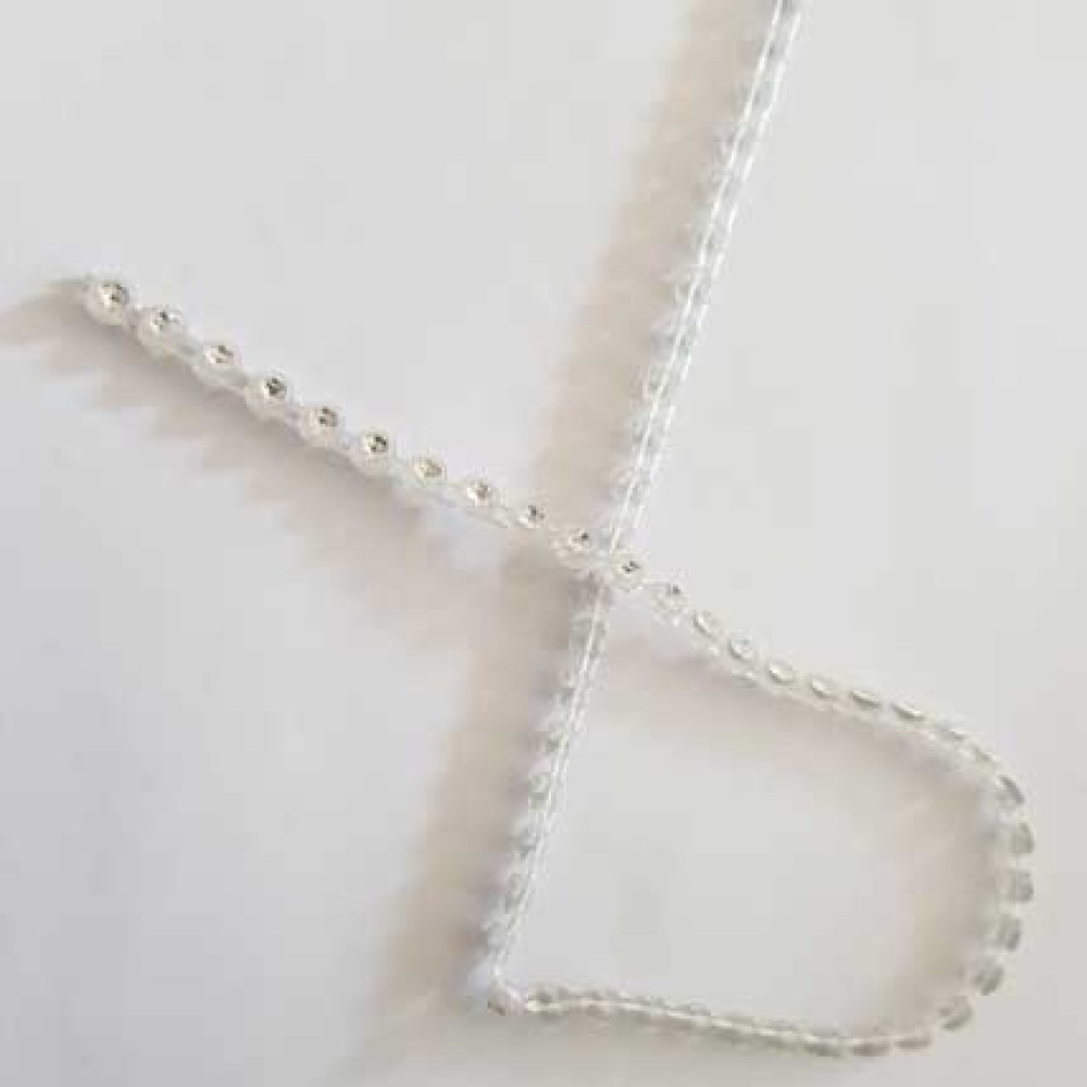 Ruban de strass en cristal de 4 mm au m&egrave;tre Blanc