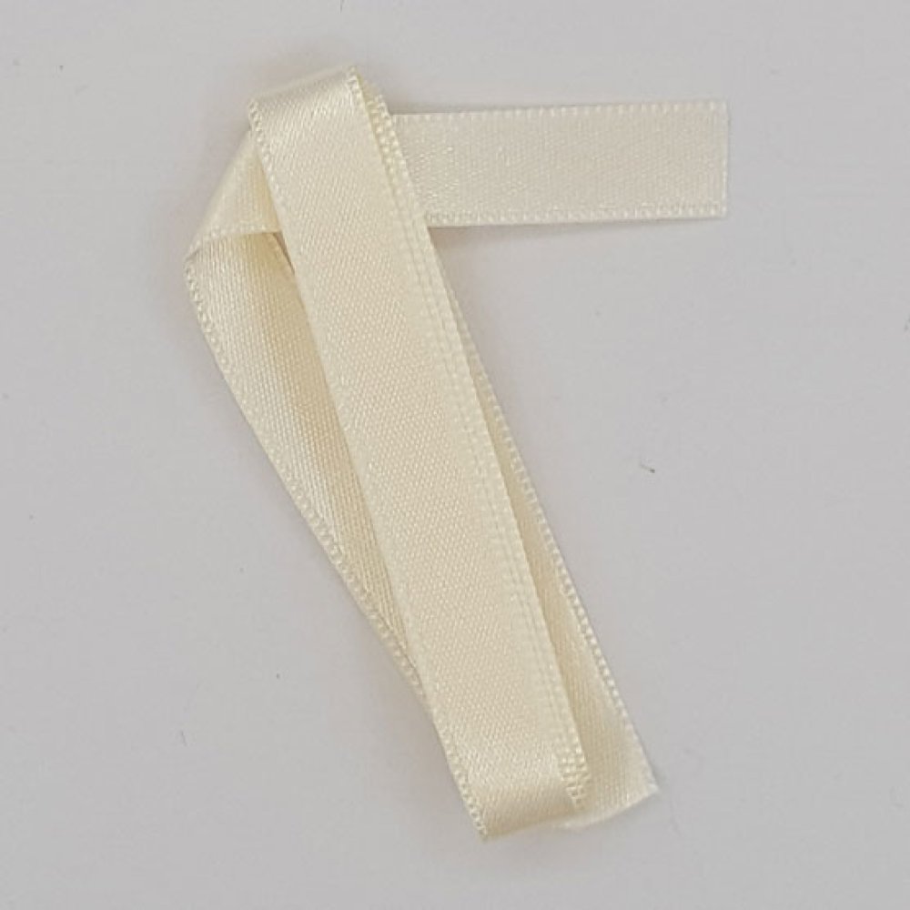 Ruban satin Cr&egrave;me double face de 10 mm x 0.50 cm