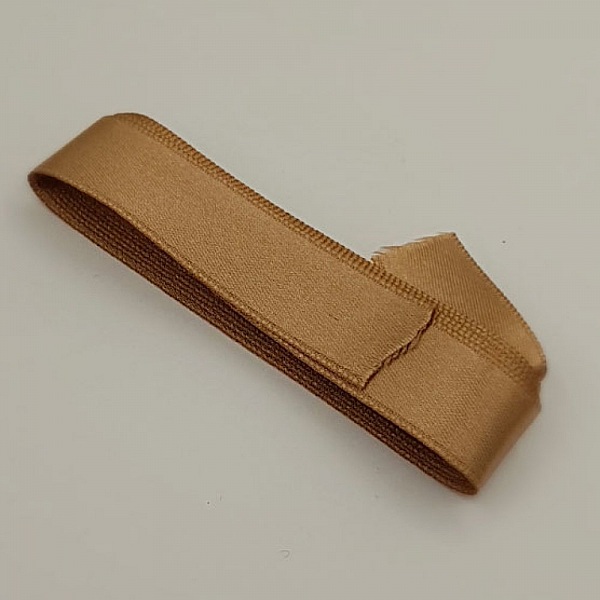 Ruban satin Marron Glac&eacute; double face de 16 mm x 1 m&egrave;tre