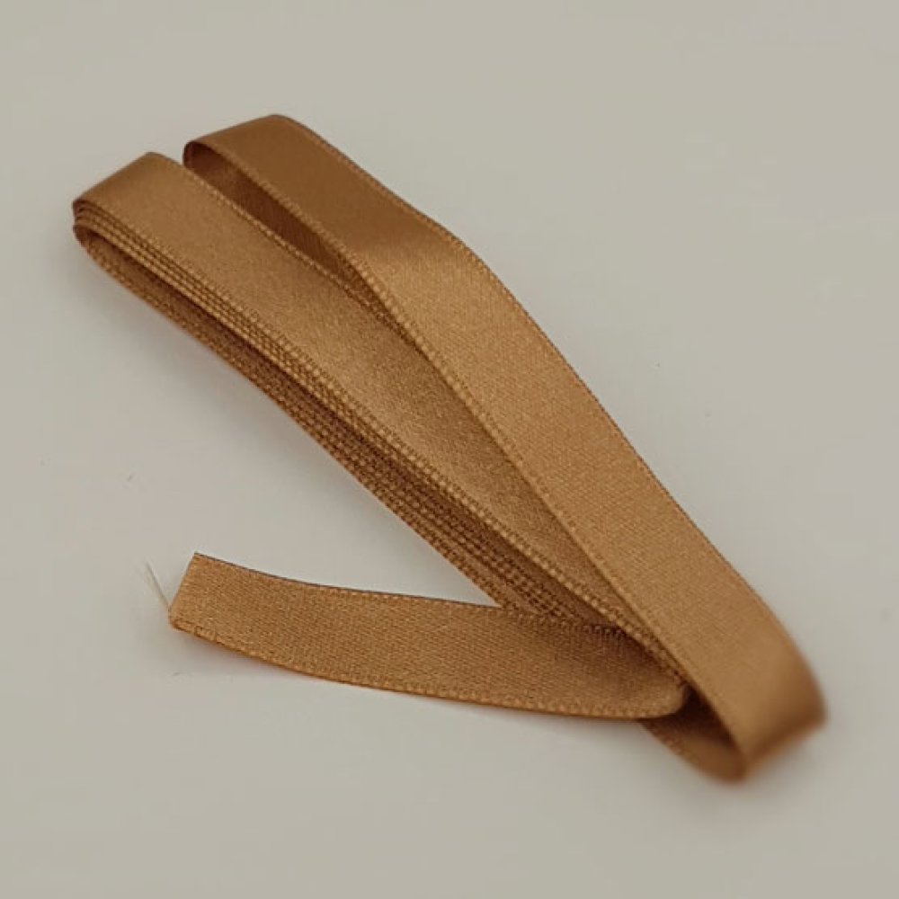 Ruban satin Marron Glac&eacute; double face de 10 mm x 0.50 cm
