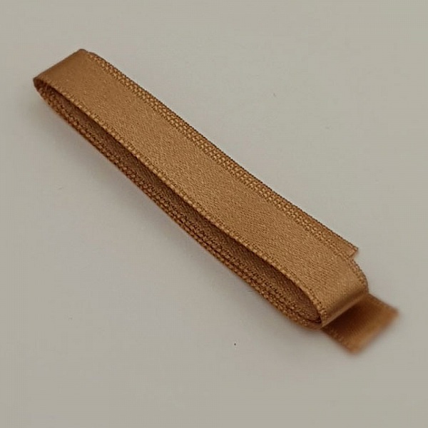 Ruban satin Marron Glac&eacute; double face de 10 mm x 1 m&egrave;tre