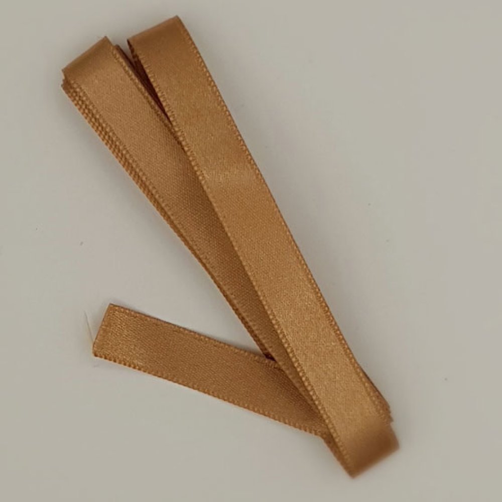 Ruban satin Marron Glac&eacute; double face de 10 mm x 1 m&egrave;tre