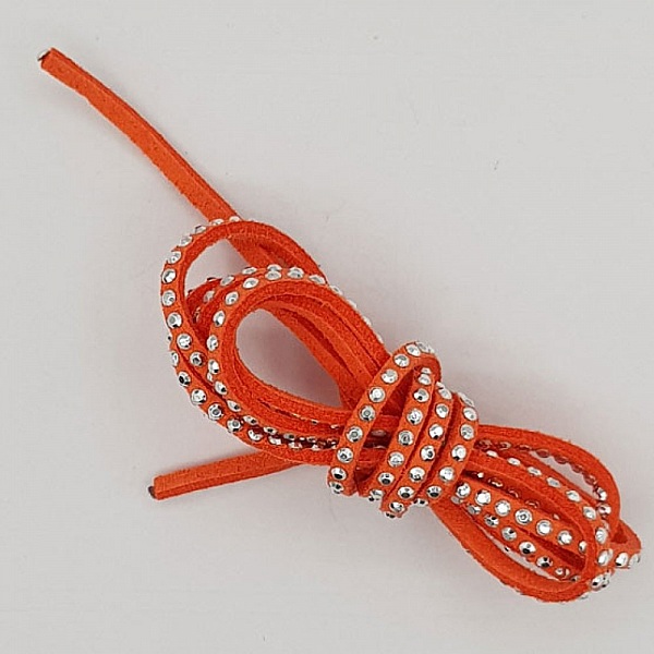Ruban su&eacute;dine orange fantaisie x 95 cm