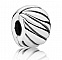 Stopper pour bracelet en argent 925 strié.