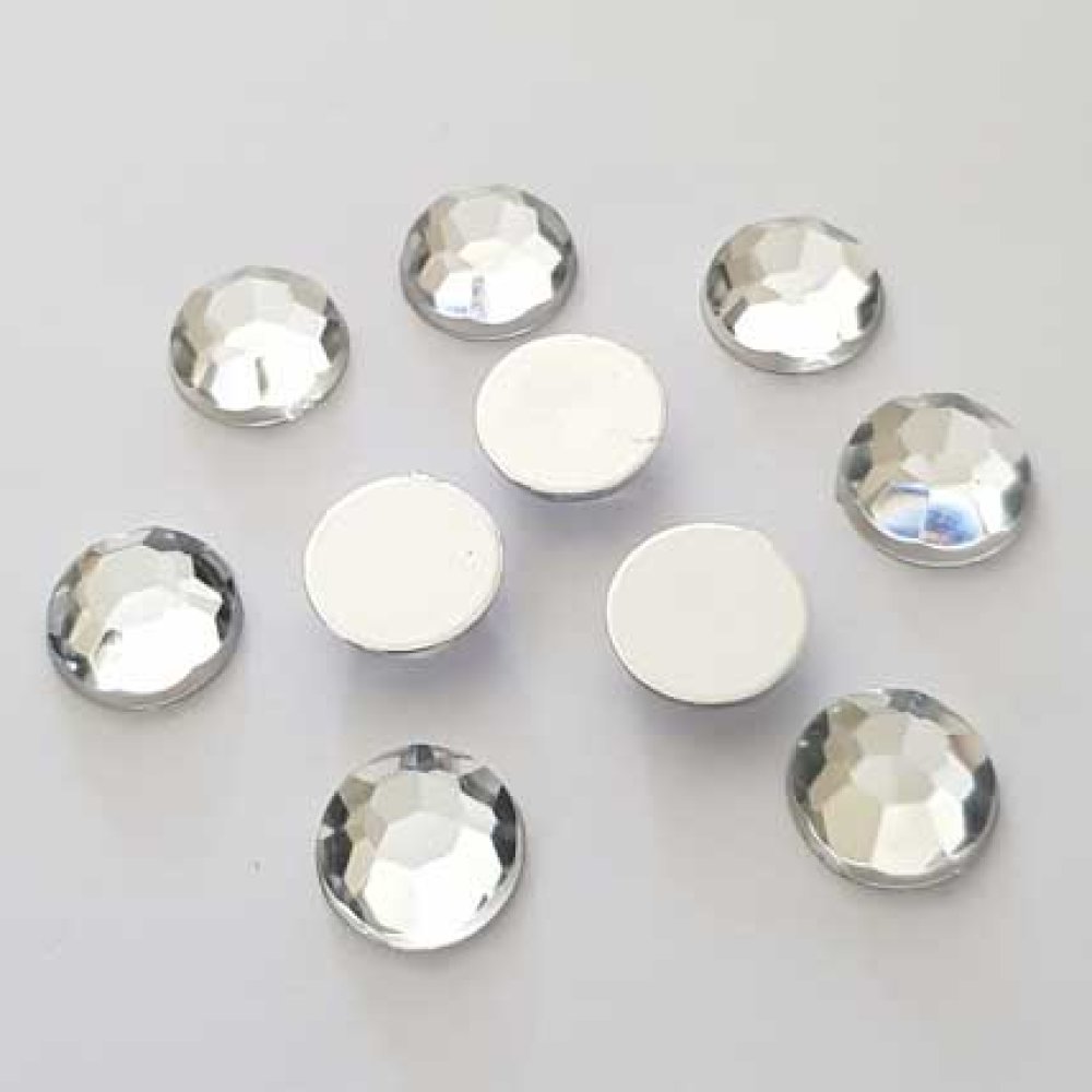 Strass rond argent 10 mm par 10 pi&egrave;ces