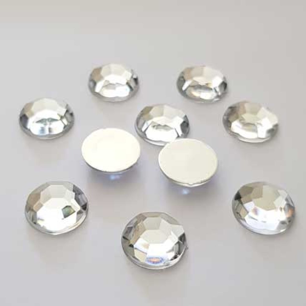 Strass rond argent 14 mm par 10 pi&egrave;ces