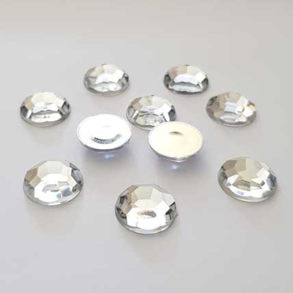 Strass rond argent 14 mm par 10 pi&egrave;ces