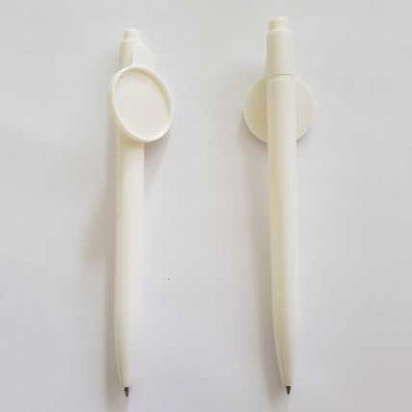 Stylo blanc avec support cabochon 25 mm