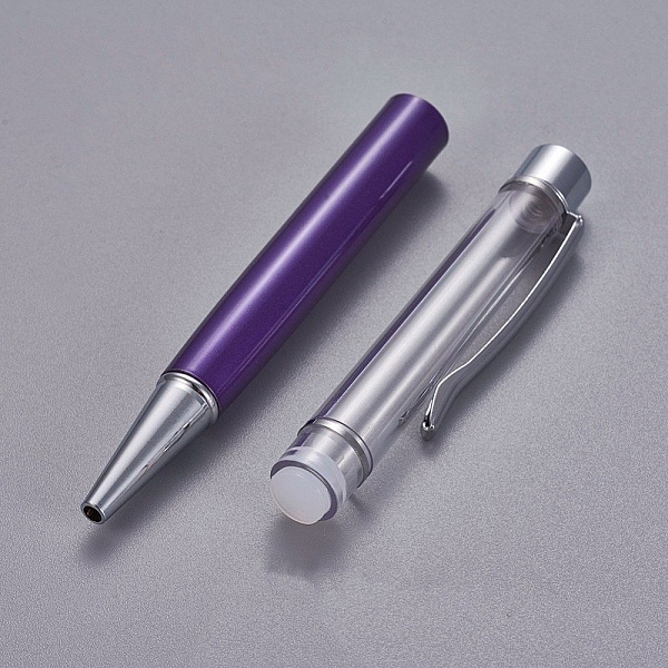 Stylo &agrave; d&eacute;corer de perles tube vide &agrave; customiser argent indigo x 1 pi&egrave;ce