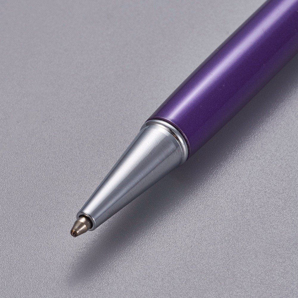 Stylo &agrave; d&eacute;corer de perles tube vide &agrave; customiser argent indigo x 1 pi&egrave;ce