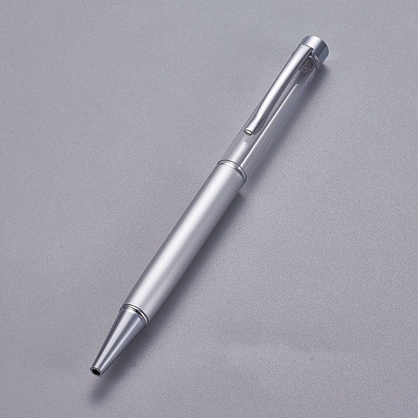 Stylo &agrave; d&eacute;corer de perles tube vide &agrave; customiser argent argent x 1 pi&egrave;ce