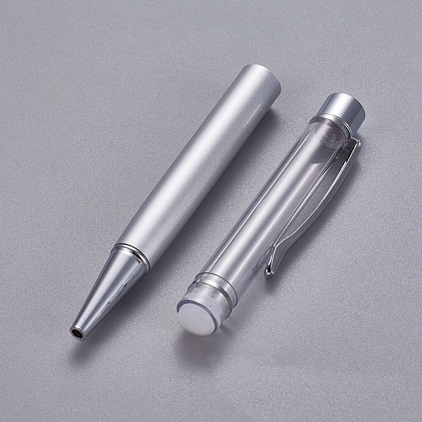 Stylo &agrave; d&eacute;corer de perles tube vide &agrave; customiser argent argent x 1 pi&egrave;ce