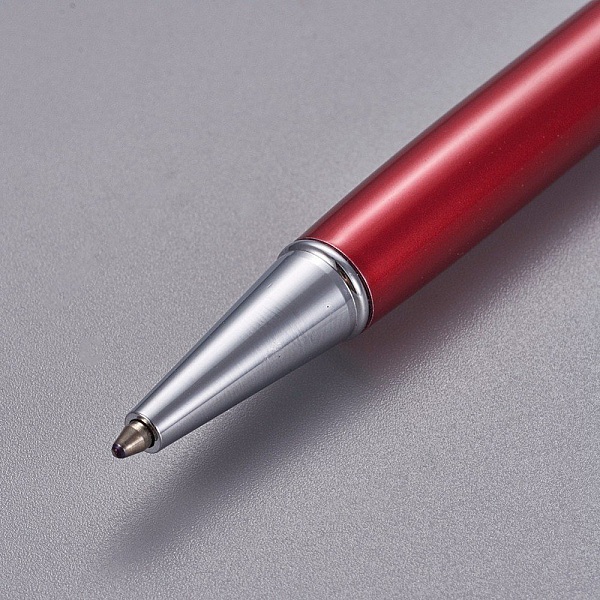 Stylo &agrave; d&eacute;corer de perles tube vide &agrave; customiser argent rouge x 1 pi&egrave;ce