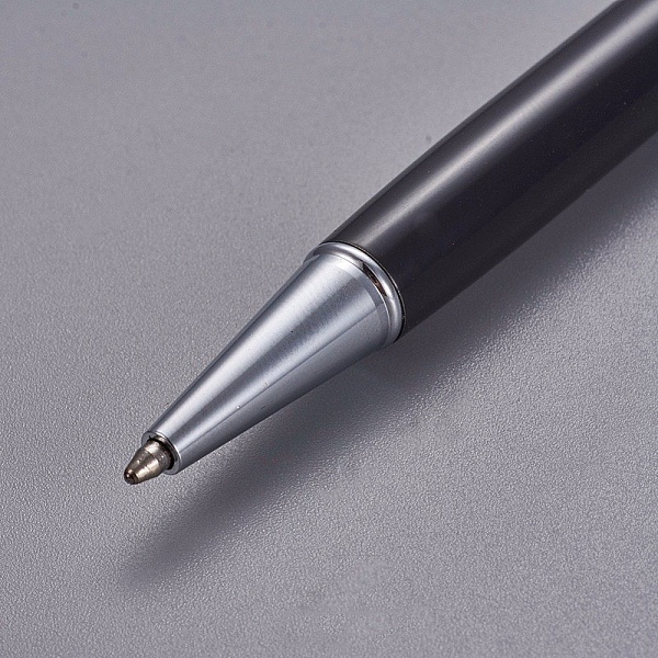 Stylo &agrave; d&eacute;corer de perles tube vide &agrave; customiser argent noir x 1 pi&egrave;ce