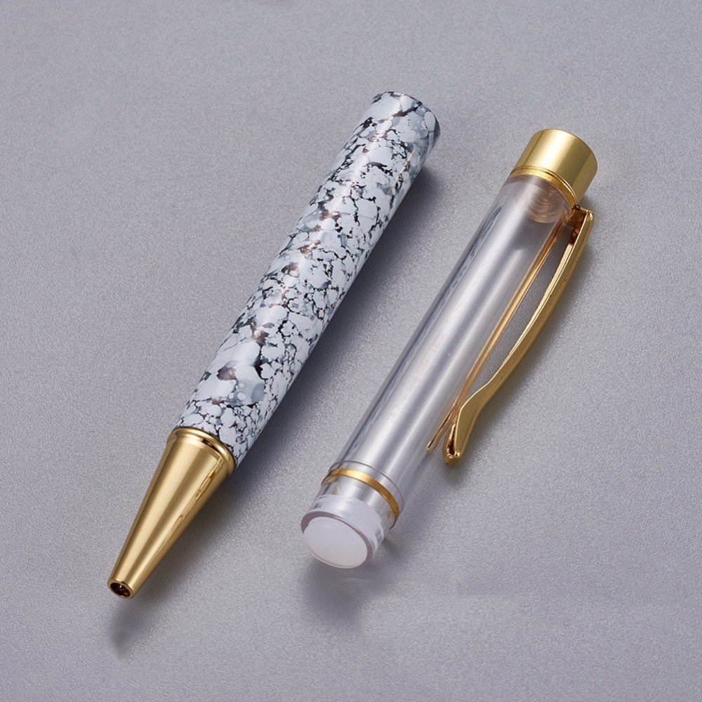 Stylo &agrave; d&eacute;corer de perles tube vide &agrave; customiser dor&eacute; gainsboro x 1 pi&egrave;ce