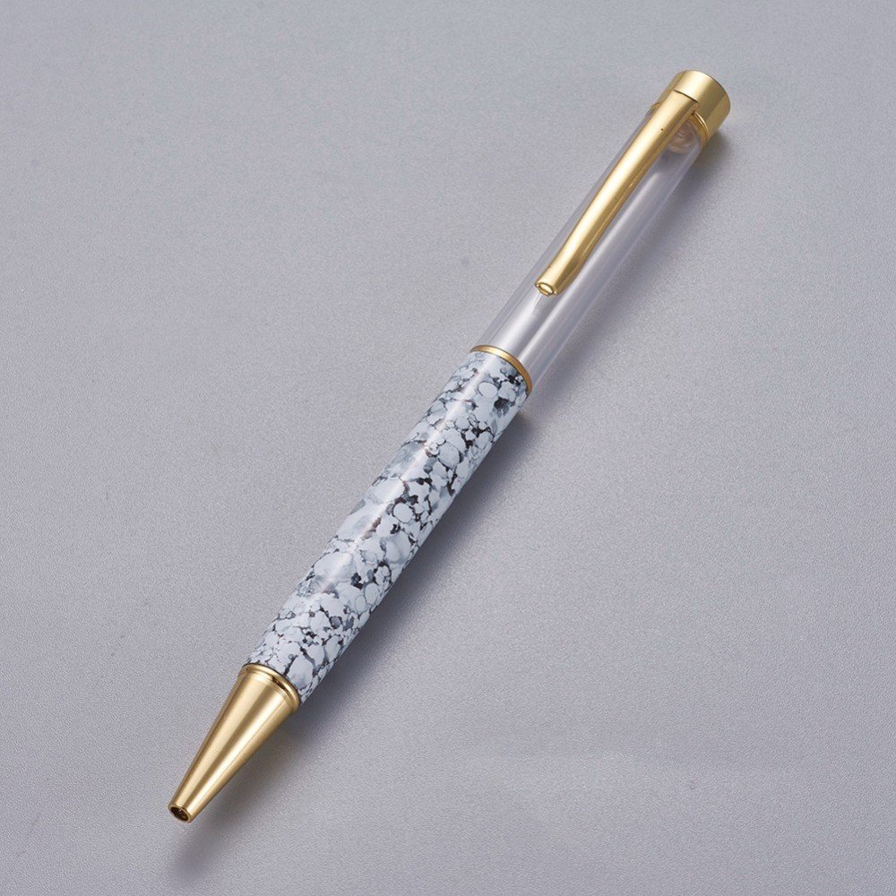 Stylo &agrave; d&eacute;corer de perles tube vide &agrave; customiser dor&eacute; gainsboro x 1 pi&egrave;ce