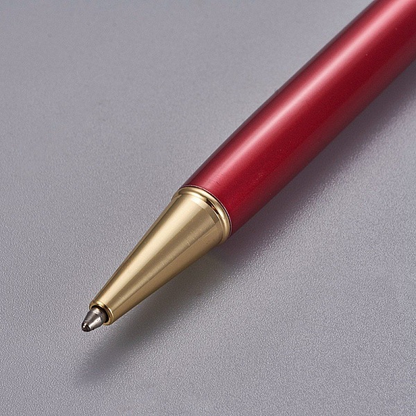 Stylo &agrave; d&eacute;corer de perles tube vide &agrave; customiser dor&eacute; rouge x 1 pi&egrave;ce