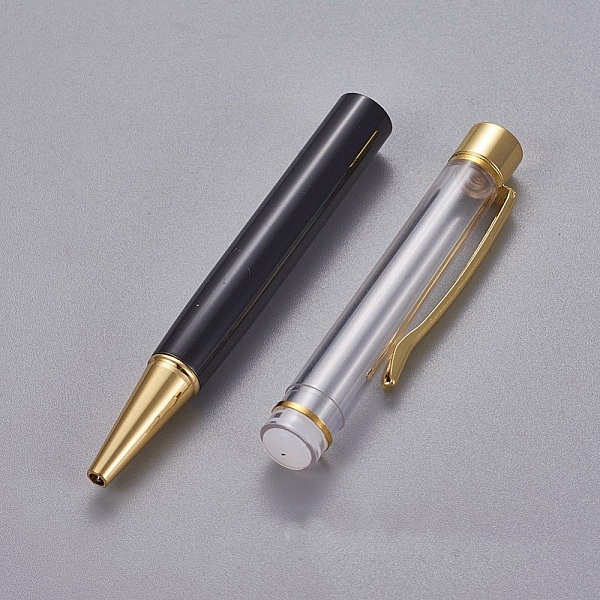 Stylo &agrave; d&eacute;corer de perles tube vide &agrave; customiser dor&eacute; noir x 1 pi&egrave;ce