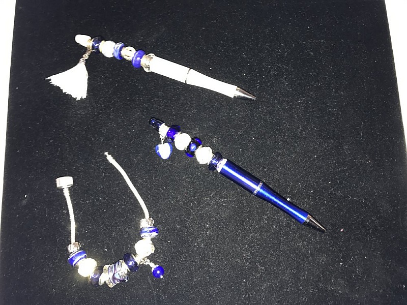 Stylo &agrave; d&eacute;corer pour perles Bleu Azur &agrave; customiser x 1 pi&egrave;ce