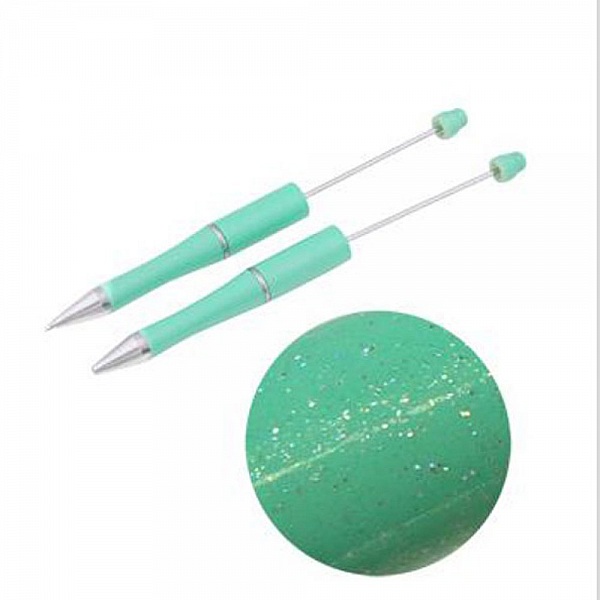 Stylo &agrave; d&eacute;corer pour perles Mint Vert Paillet&eacute; &agrave; customiser x 1 pi&egrave;ce