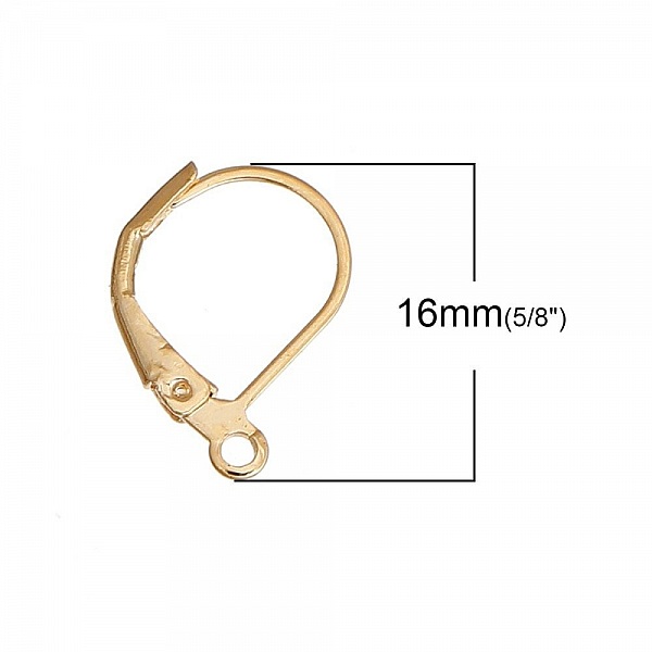 Support Boucle d'oreille Dormeuse N&deg;16 Plaqu&eacute; Or 14K