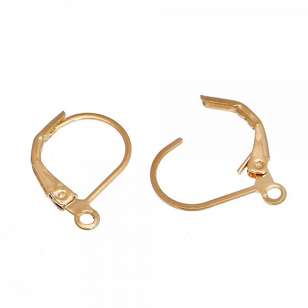 Support Boucle d'oreille Dormeuse N&deg;16 Plaqu&eacute; Or 14K x 5 paires