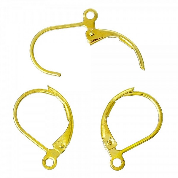 Support Boucle d'oreille Dormeuse N&deg;17 Plaqu&eacute; Or 18K