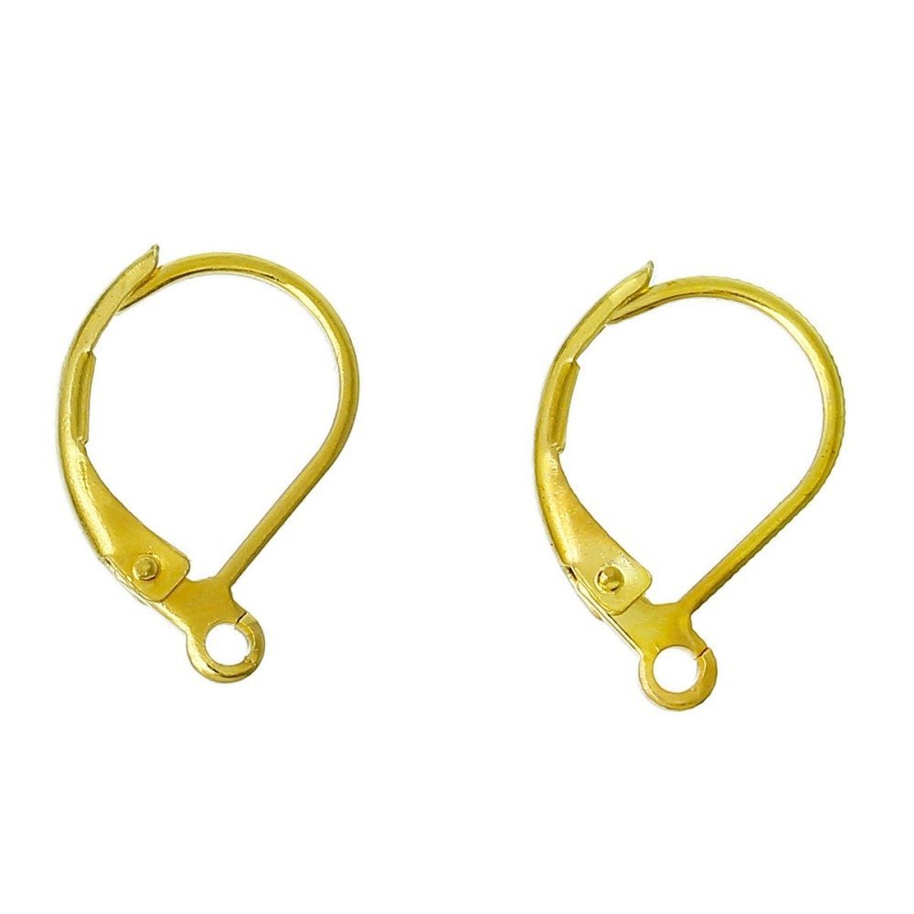 Support Boucle d'oreille Dormeuse N&deg;17 Plaqu&eacute; Or 18K  x 5 paires