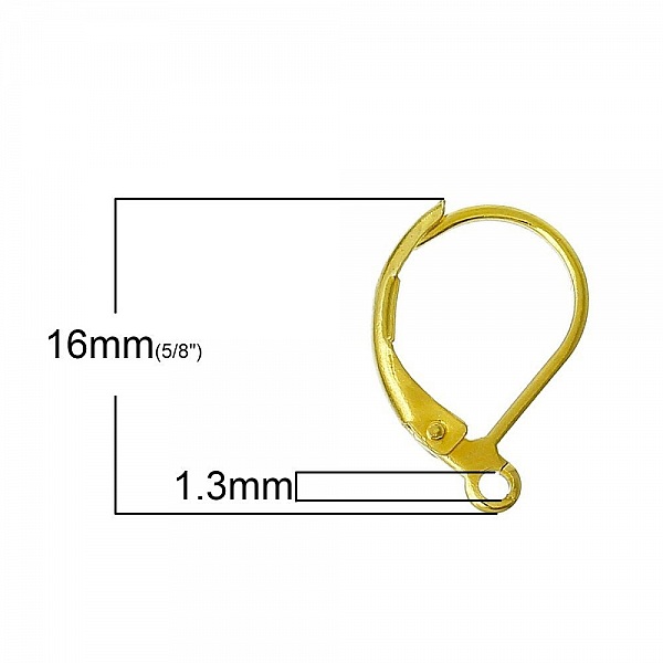 Support Boucle d'oreille Dormeuse N&deg;17 Plaqu&eacute; Or 18K  x 5 paires