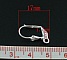 Support de boucle d'oreille dormeuse argenté avec mesures.
